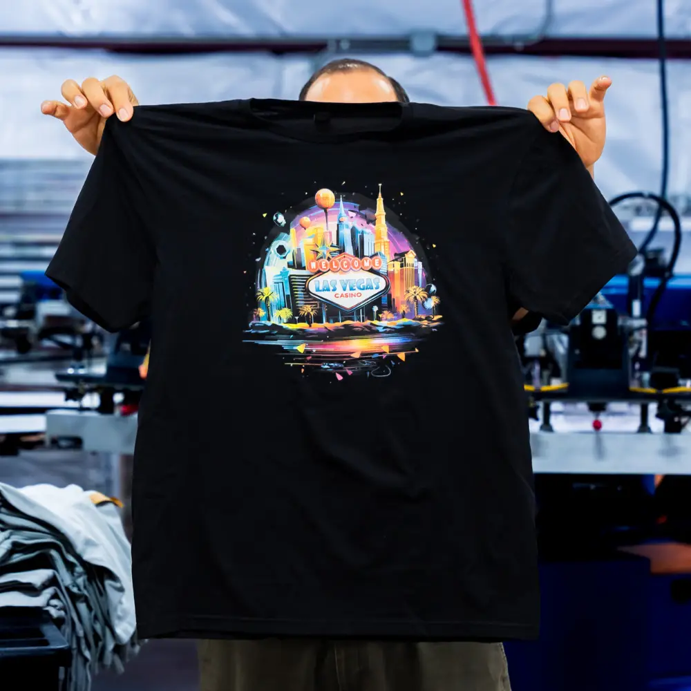 Digital squeegee print on AS Colour 5080 heavy tee