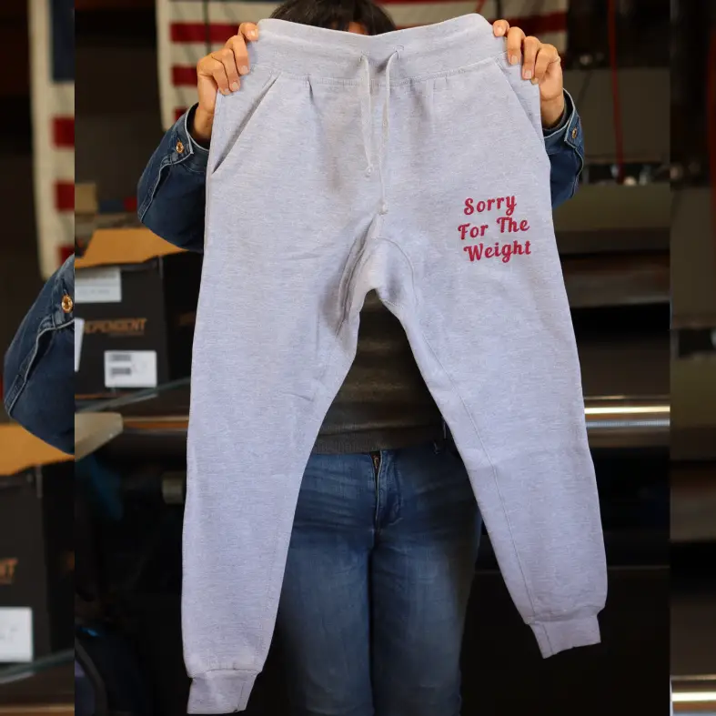 Puff ink on Independent fleece pants