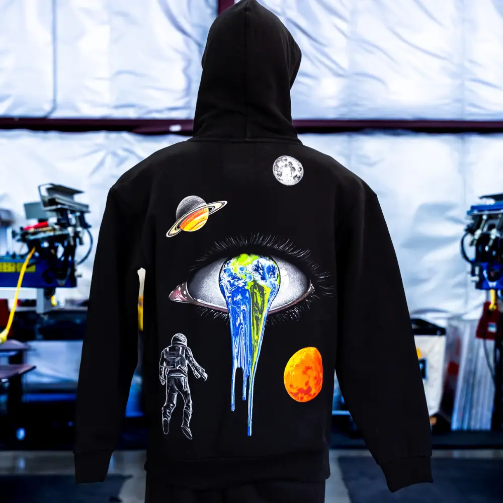 Simulated process print on Independent hoodie