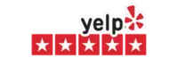 Five-star yelp review rating with one star filled in red.