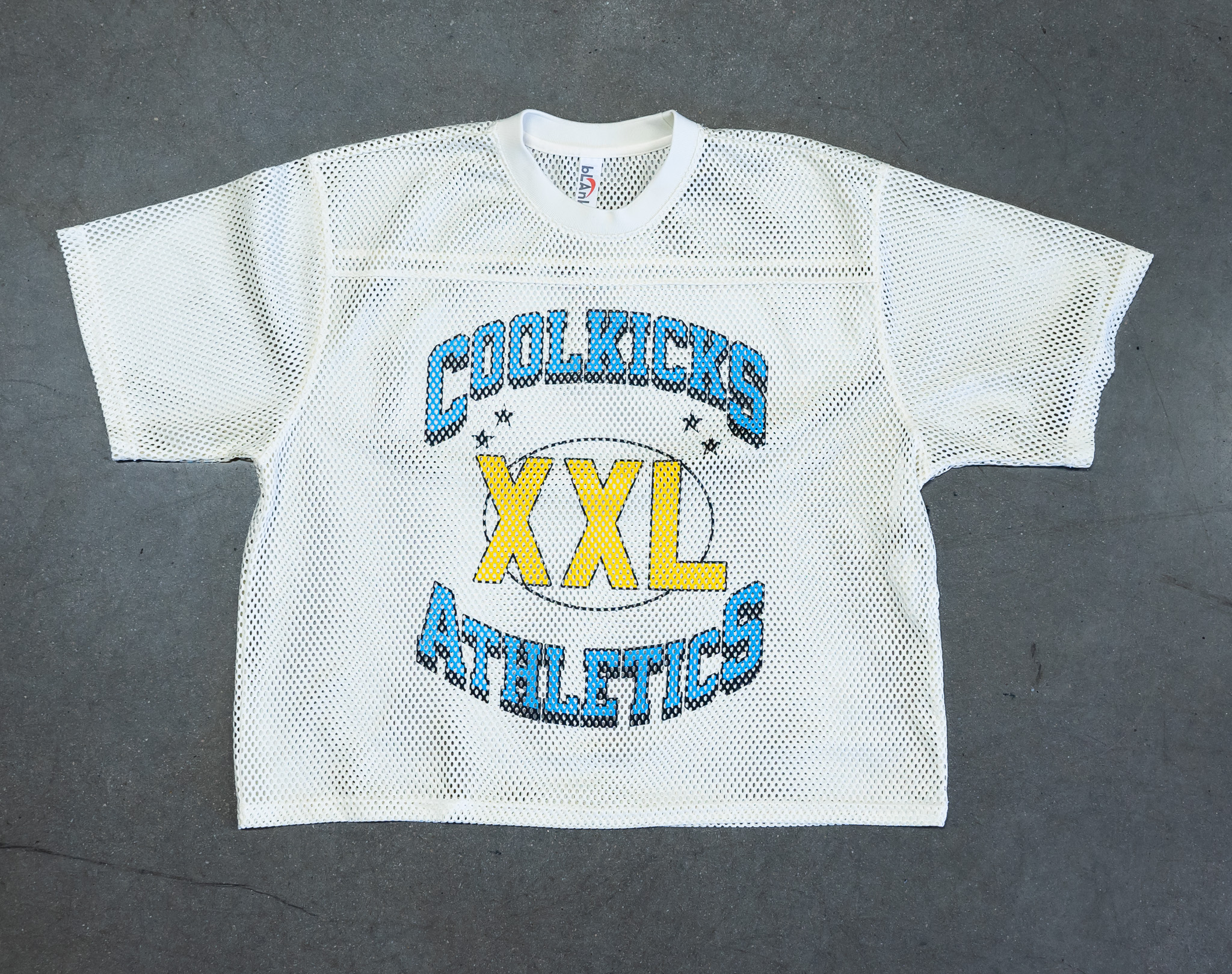 Custom white A4 N4190 Football Jerseys for Cool Kicks Clothing featuring a three color custom screen print.