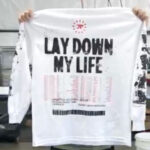 Custom screen printed LA Apparel 1807 Long Sleeve in White with Plastisol Ink.