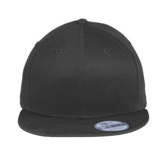 This is a photo of the front view of a black New Era Snapback hat style NE400.