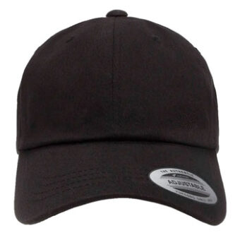 This is a photo of a black 6245 Flexfit Dad Cap.