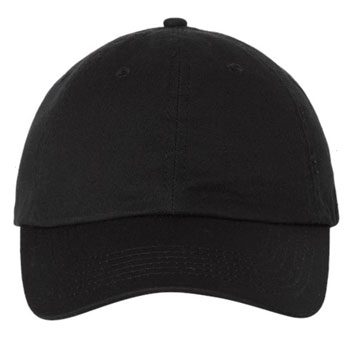 This is a photo of a black Valucap Dad Hat style VC300A.